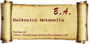Balkovics Antonella névjegykártya